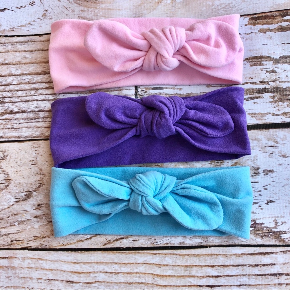 Fleece Baby Headwraps Set - 0-12M